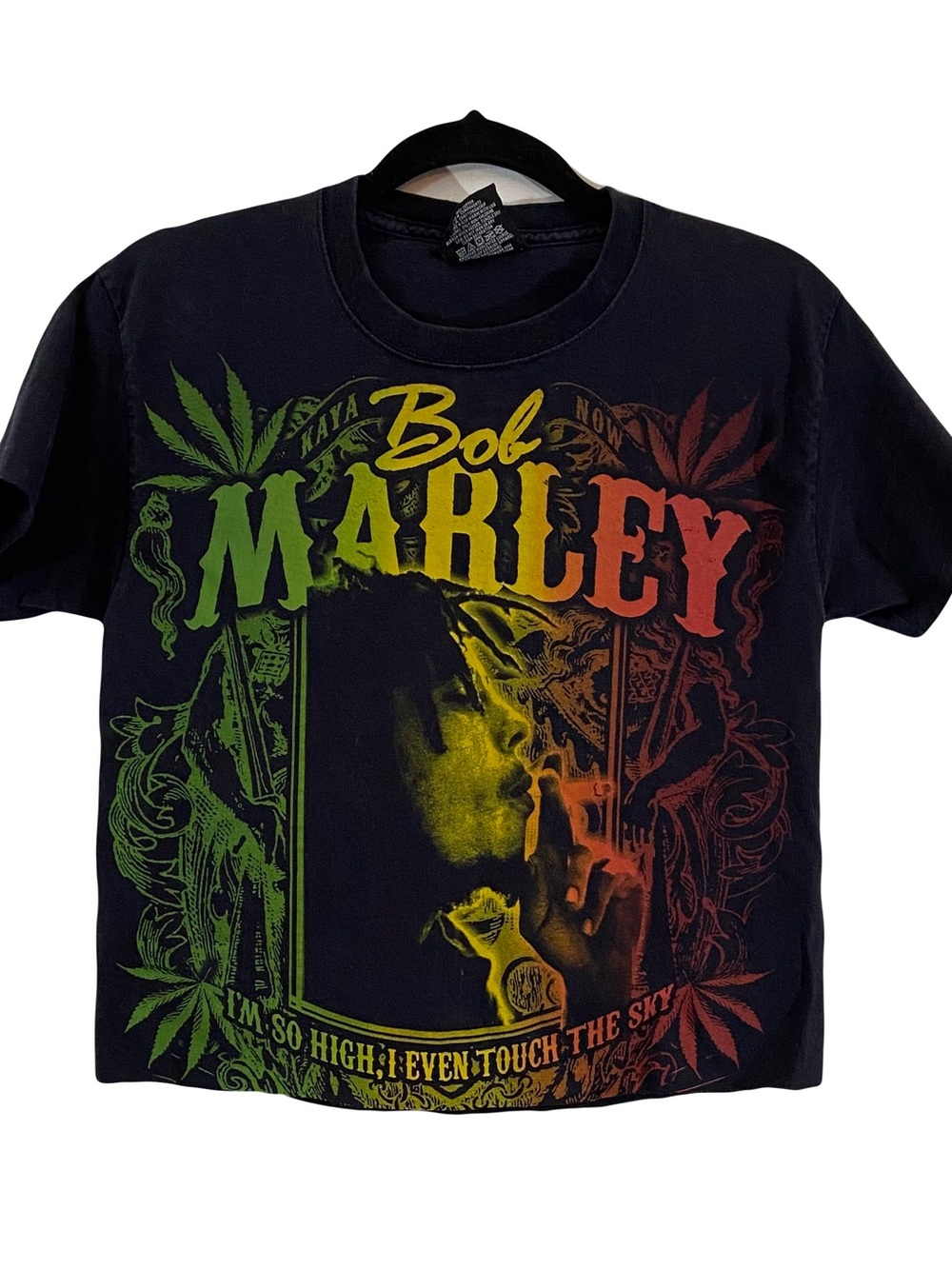 Bob Marley Graphic Tee - Black with Green/Yellow/Red Print